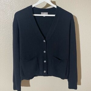 J. Crew Classic Black Cashmere Cardigan